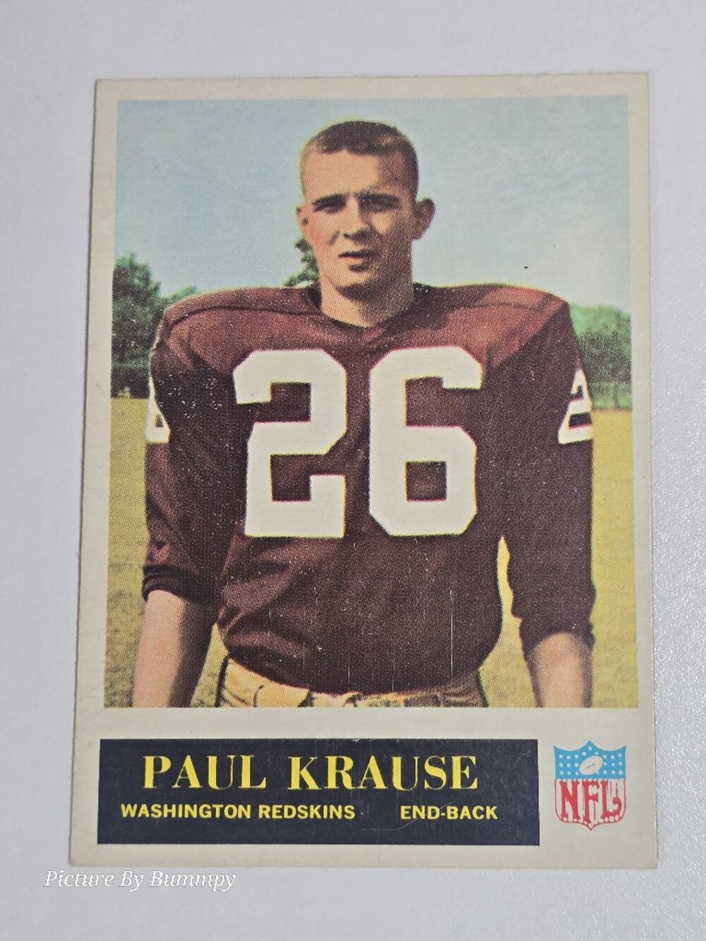 1965 Philadelphia Paul Krause rookie card #189 Red Skins HOF RC UNRUBBED BACK.